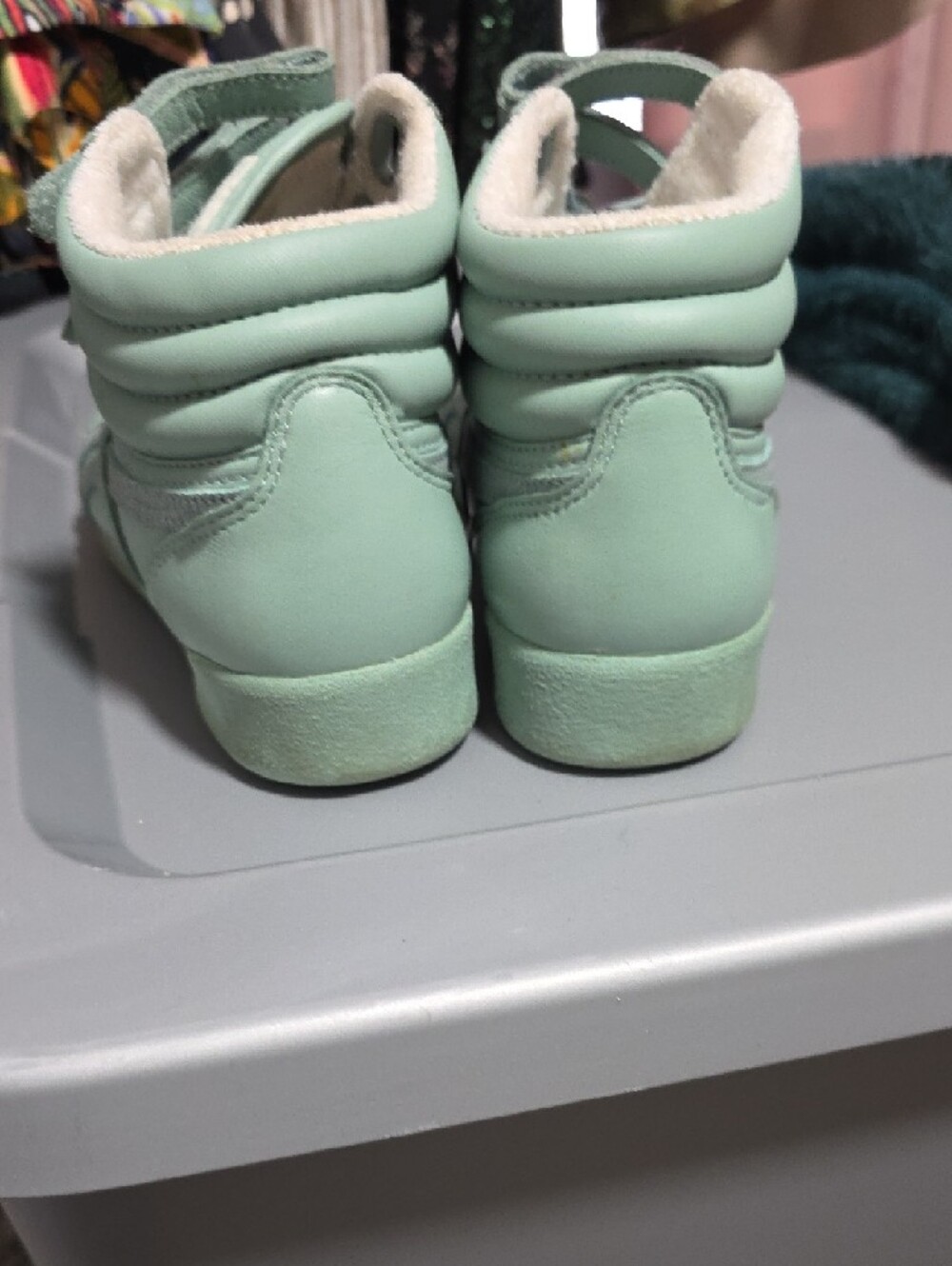 Reebok Womens Mint Green High-Top Sneakers with Velcro Strap - Picture 6 of 6